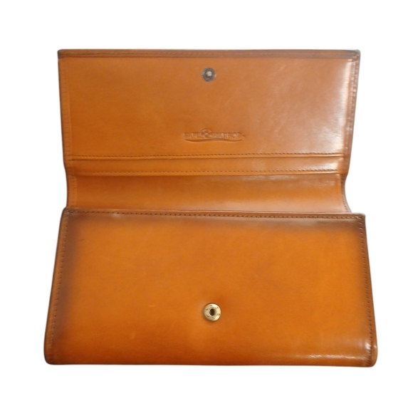 Safe Harbor Leather Tri-Fold Wallet Caramel Brown/Tan - Picture 6 of 11